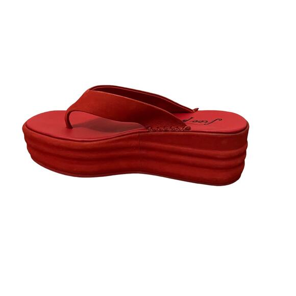 Free People Haven Thong Platform Sandal Flame Red Women's Size 8 NEW - Picture 7 of 13